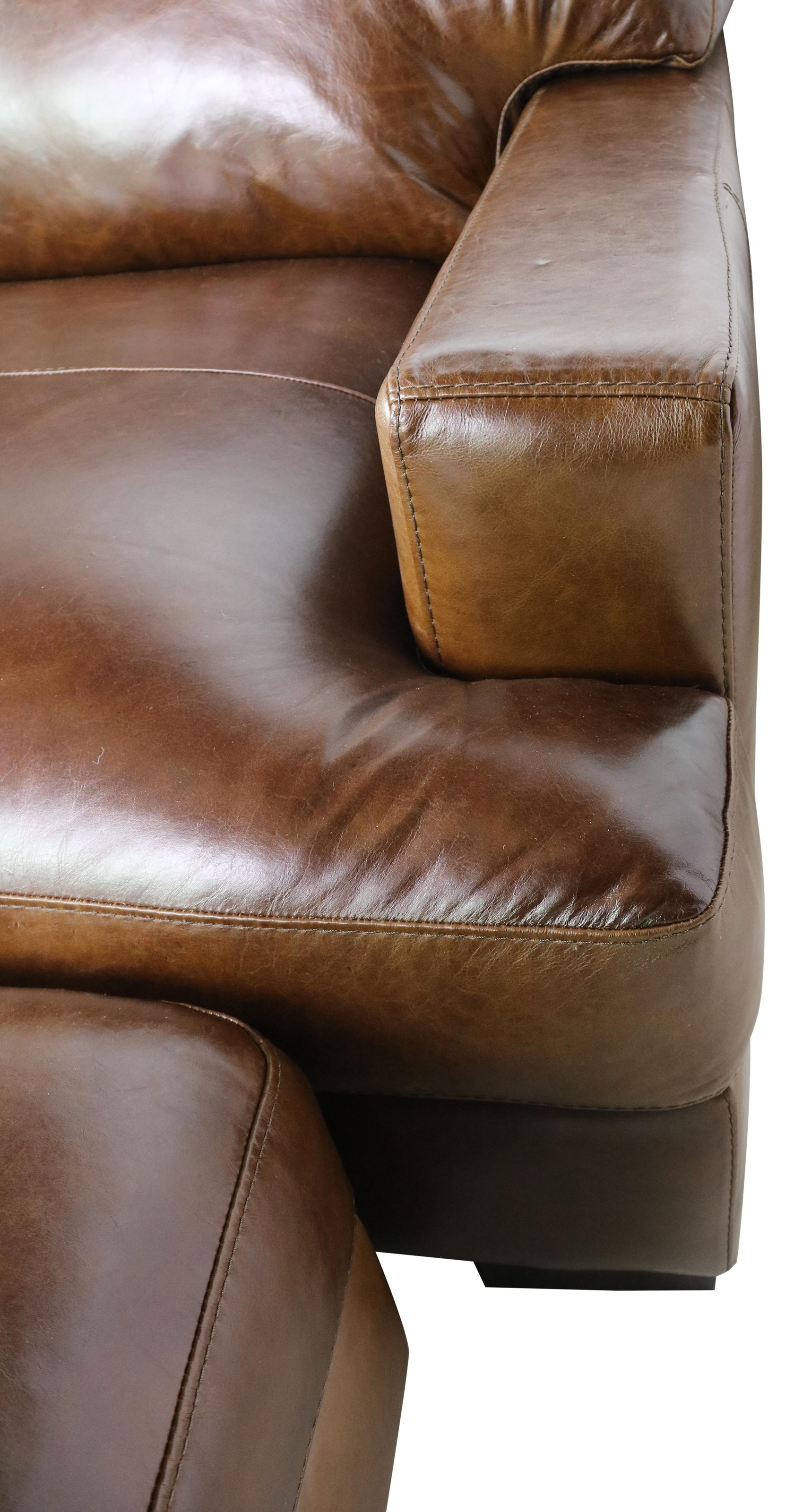 Leather couch 2025 chair and ottoman